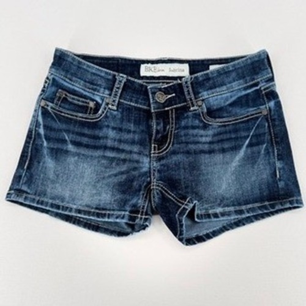 BKE Sabrina Denim Shorts Womens Size 26 Medium Wash Stretch Low Rise - Picture 12 of 15